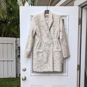 NWT Jason Wu Boucle Tweed Double Breasted Hourglass Blazer Dress, Size L